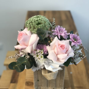 flower in hessian bag